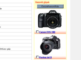 Hasonló fényképezőgépek listája