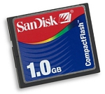1 GB-os SanDisk CF kártya (CompactFlash Type I)