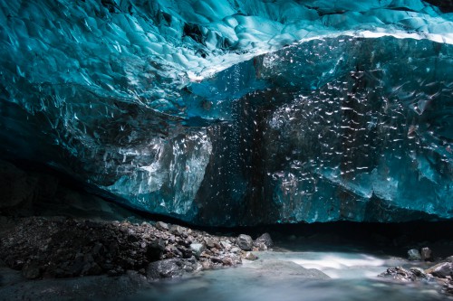 These pictures of the frozen world of the Vatnajökull Glacier were made possible through Sonys new sensor technology, allowing incredibly detailed low-light photography. Renowned local guides Einar Runar Sigurdsson and Helen Maria explored the frozen world of the Vatnajökull Glacier in Iceland using Sonys latest digital cameras, the RX10 II and RX100 IV, which feature the worlds first 1.0 type stacked Exmor RS CMOS sensor. This picture: Helen Maria&#039;s photos from inside the Waterfall Cave For further information please contact Rochelle Collison at Hope & Glory PR on 020 7014 5306 or at rochelle.collison@hopeandglorypr.com Copyright: © Helen Maria / Sony